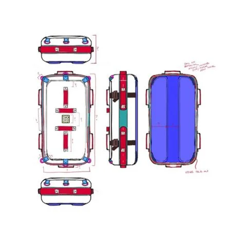 Paul's annotated design sketch for the 2XSR pack